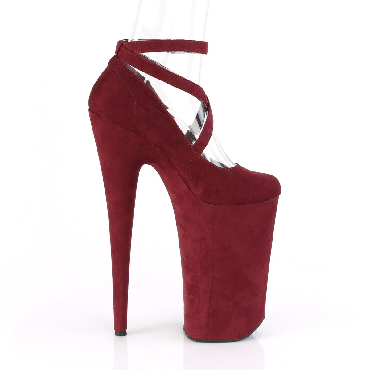 Pleaser Damen Sandalen BEYOND-087FS Burgund Faux Wildleder / Burgund Faux Wildleder