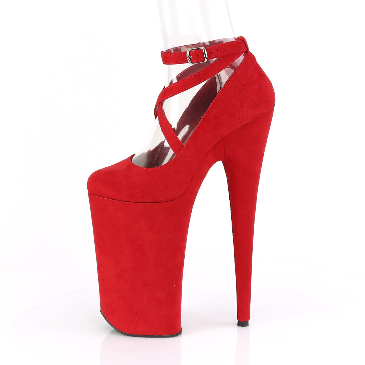 Pleaser Damen Sandalen BEYOND-087FS Red Faux Wildleder / Rot Faux Wildleder