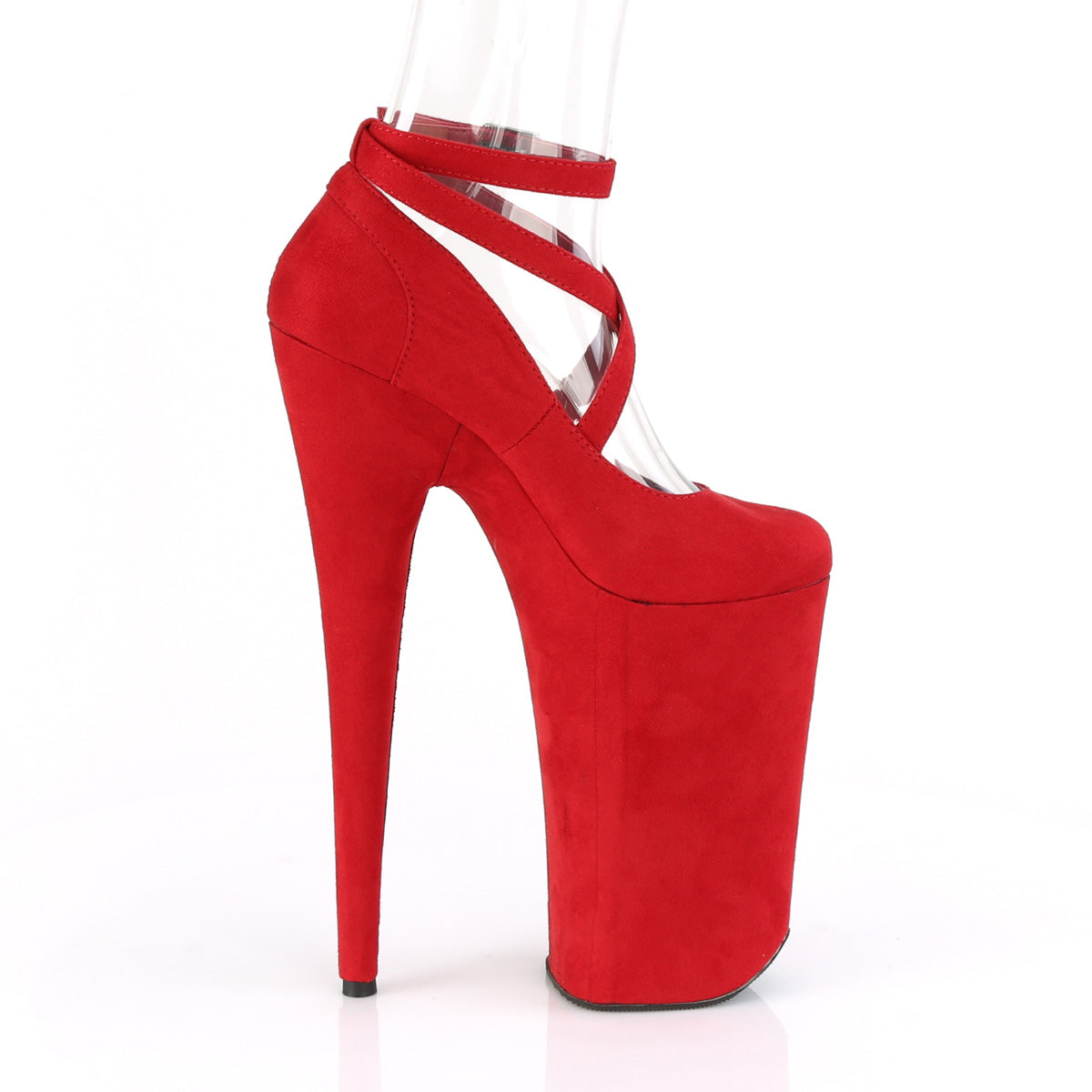 Pleaser Damen Sandalen BEYOND-087FS Red Faux Wildleder / Rot Faux Wildleder