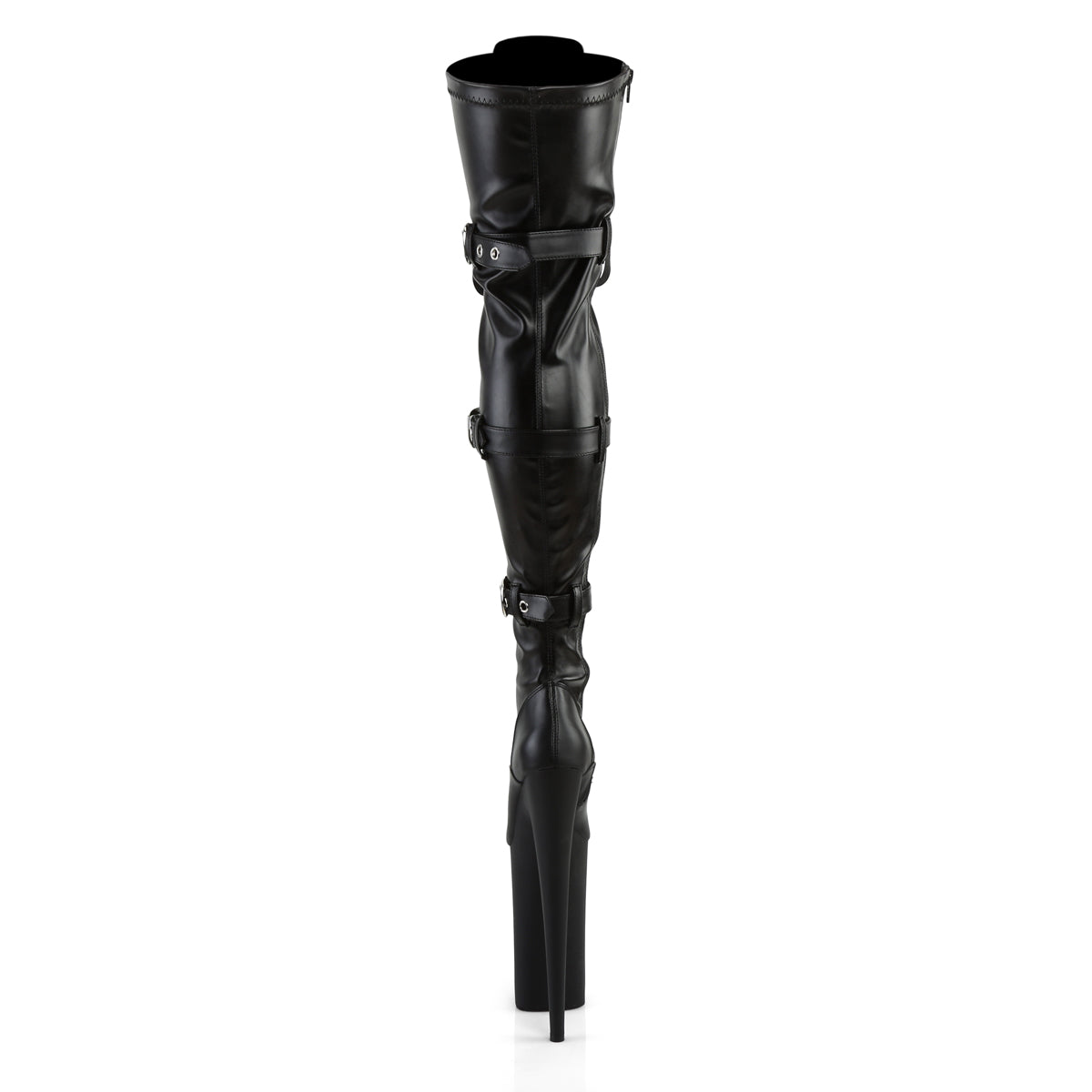 Pleaser Womens Boots. BEYOND-3028 BLK Str Faux Leder / BLK Matte
