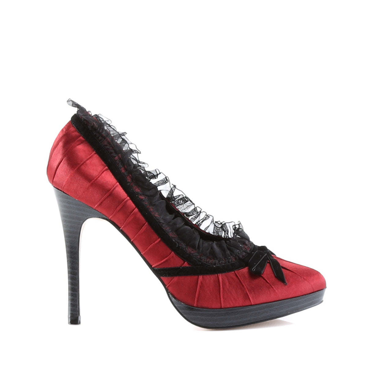 Pin Up Couture Frauenpumpen BLISS-38 rot-blk satin