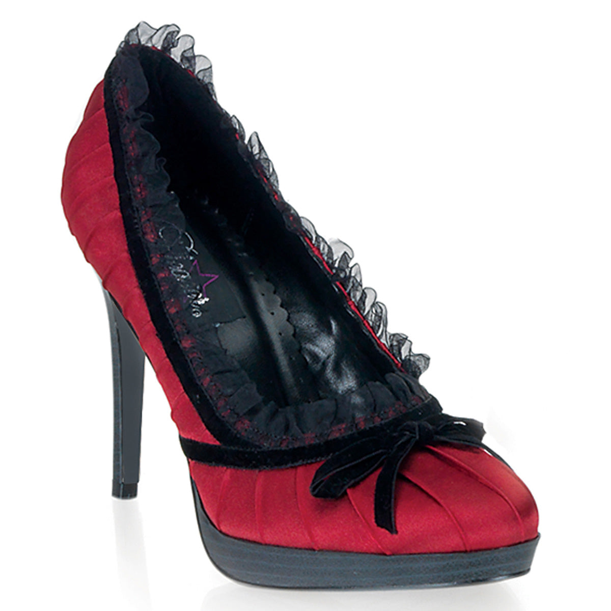 Pin Up Couture Frauenpumpen BLISS-38 rot-blk satin