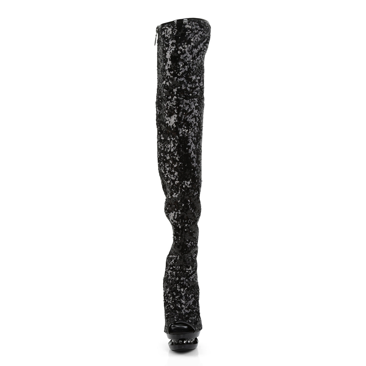 Pleaser Womens Boots. BLONDIE-R-3011 BLK Pailletten / BLK