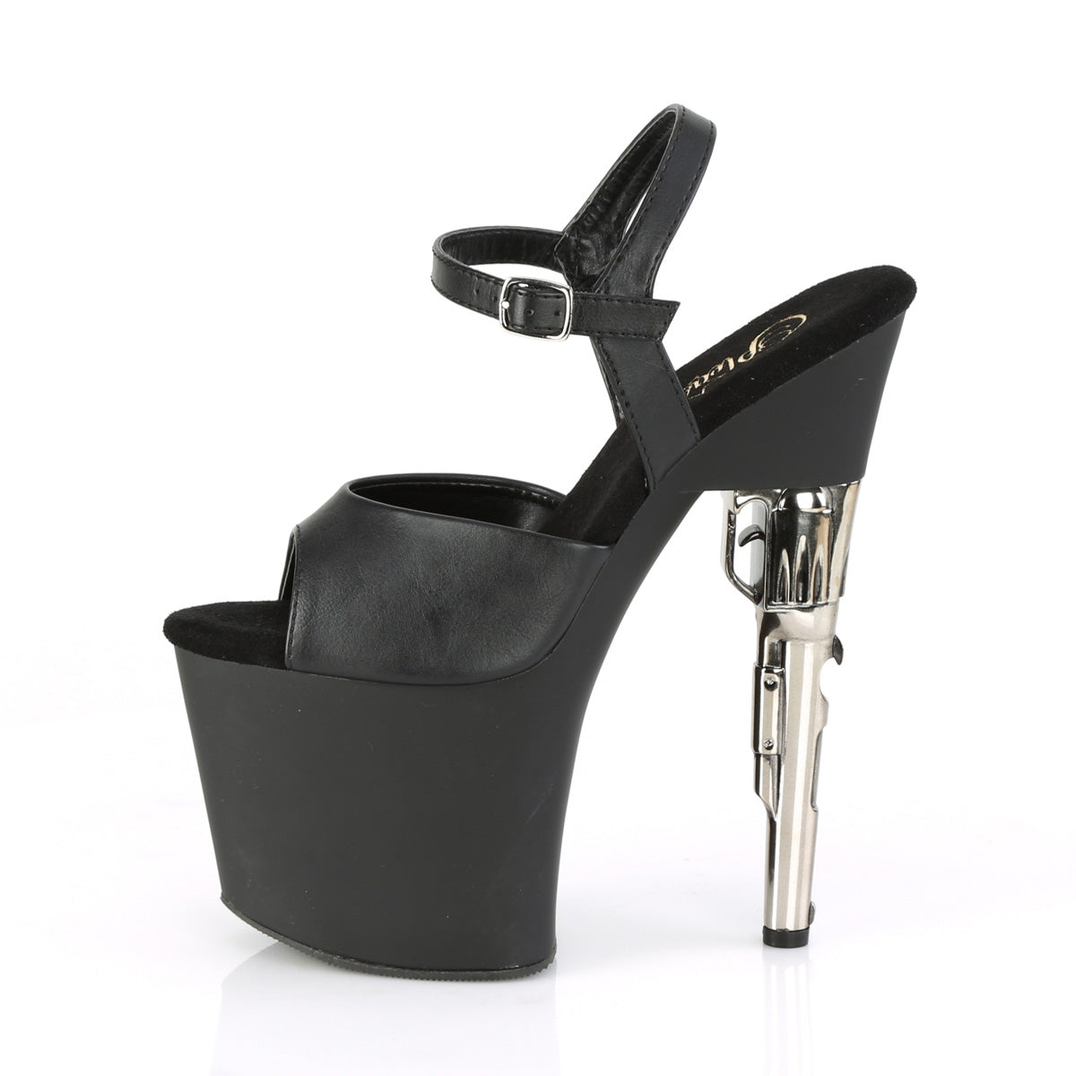 Pleaser Damen Sandalen BONDGIRL-709 BLK Faux Leder / BLK Matte