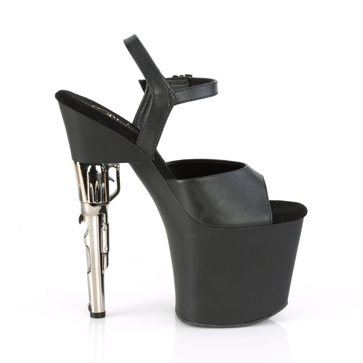 Pleaser Damen Sandalen BONDGIRL-709 BLK Faux Leder / BLK Matte