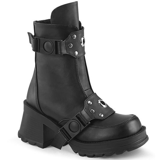 DemoniaCult  Stiefeletten BRATTY-56 BLK Vegan Leder