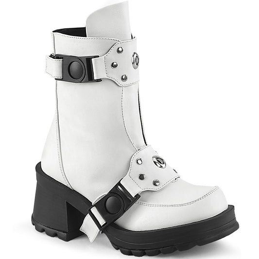 DemoniaCult  Stiefeletten BRATTY-56 wht veganes Leder