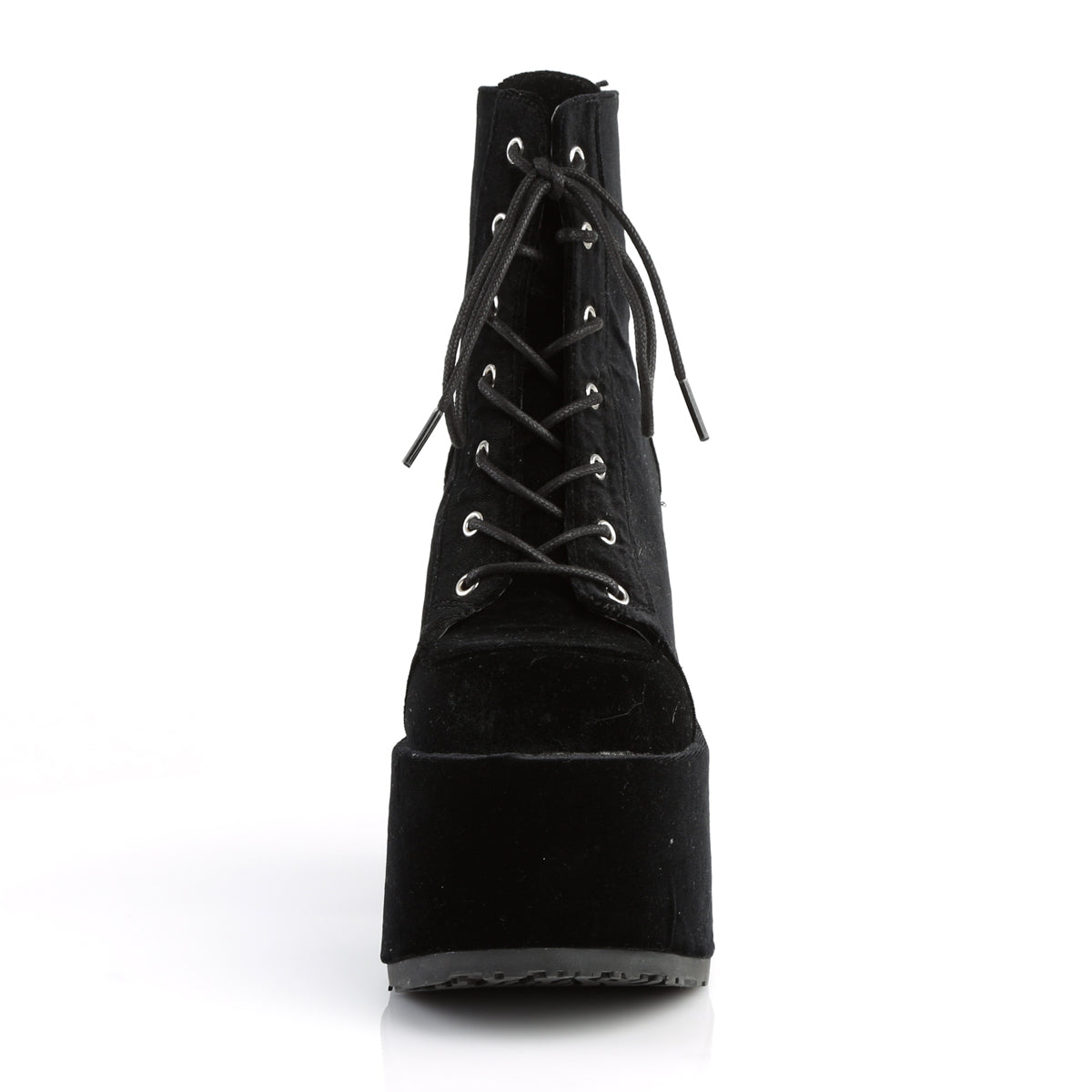 DemoniaCult Damenknöchelstiefel CAMEL-203 BLK Velvet