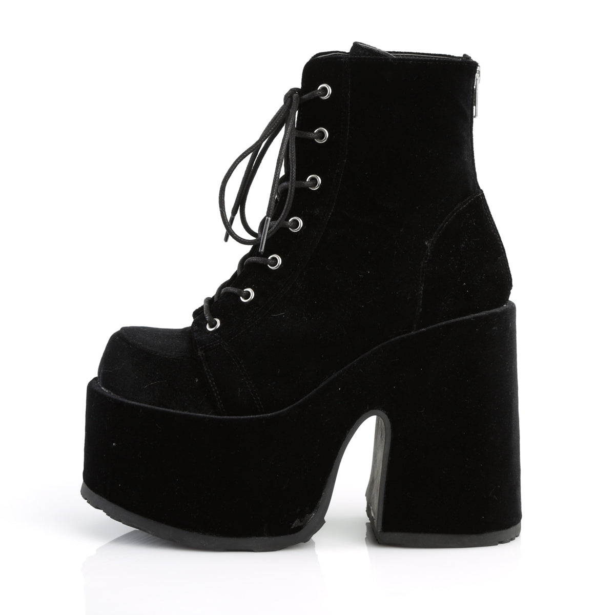 DemoniaCult Damenknöchelstiefel CAMEL-203 BLK Velvet