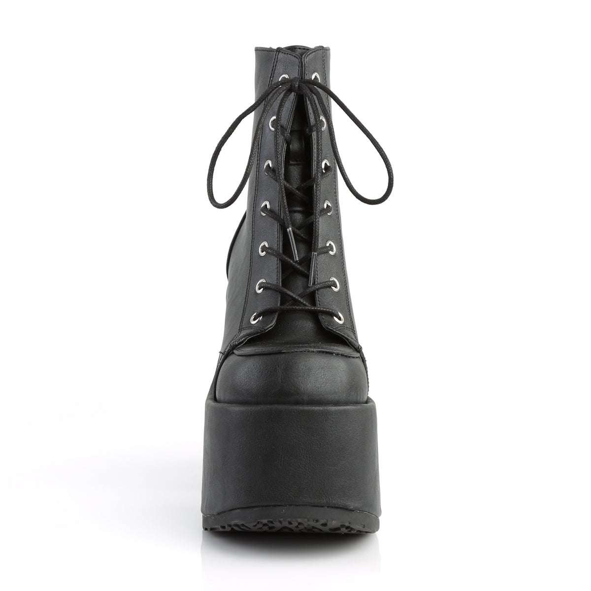 DemoniaCult Damenknöchelstiefel CAMEL-203 BLK Vegan Leder