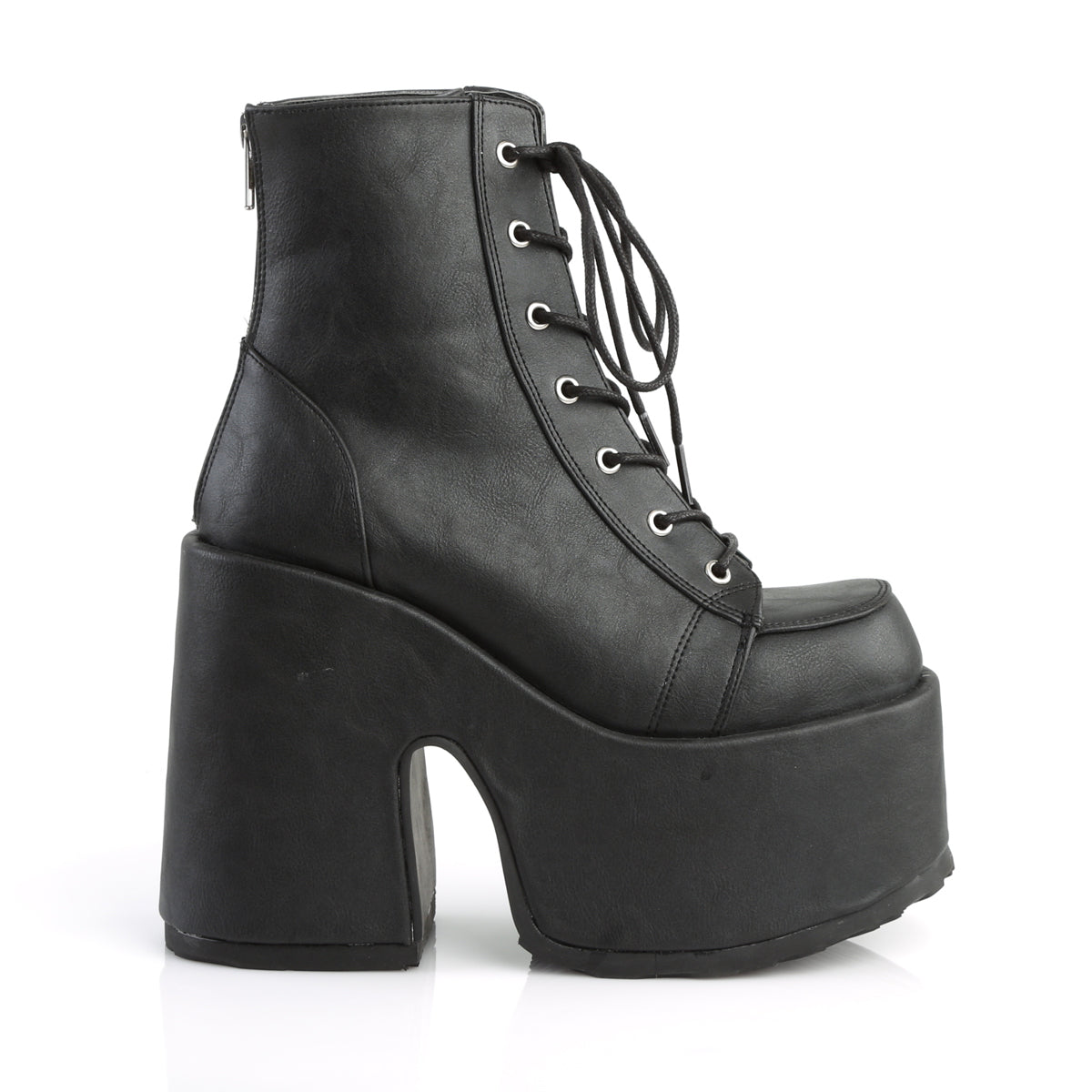 DemoniaCult Damenknöchelstiefel CAMEL-203 BLK Vegan Leder