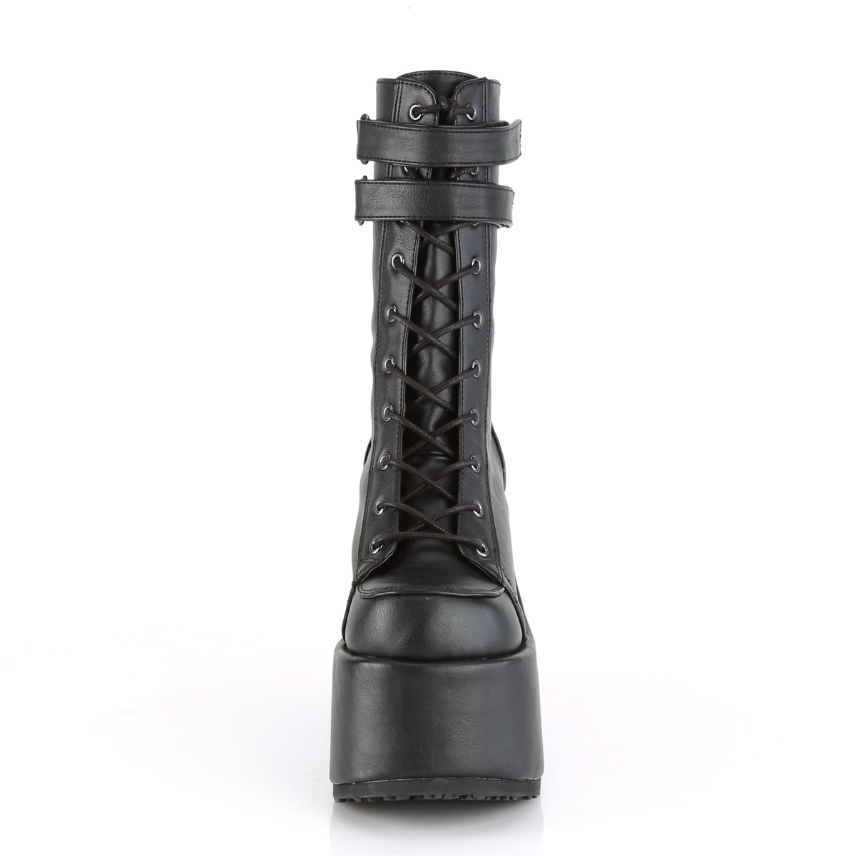 DemoniaCult Frauenstiefel CAMEL-250 BLK Vegan Leder