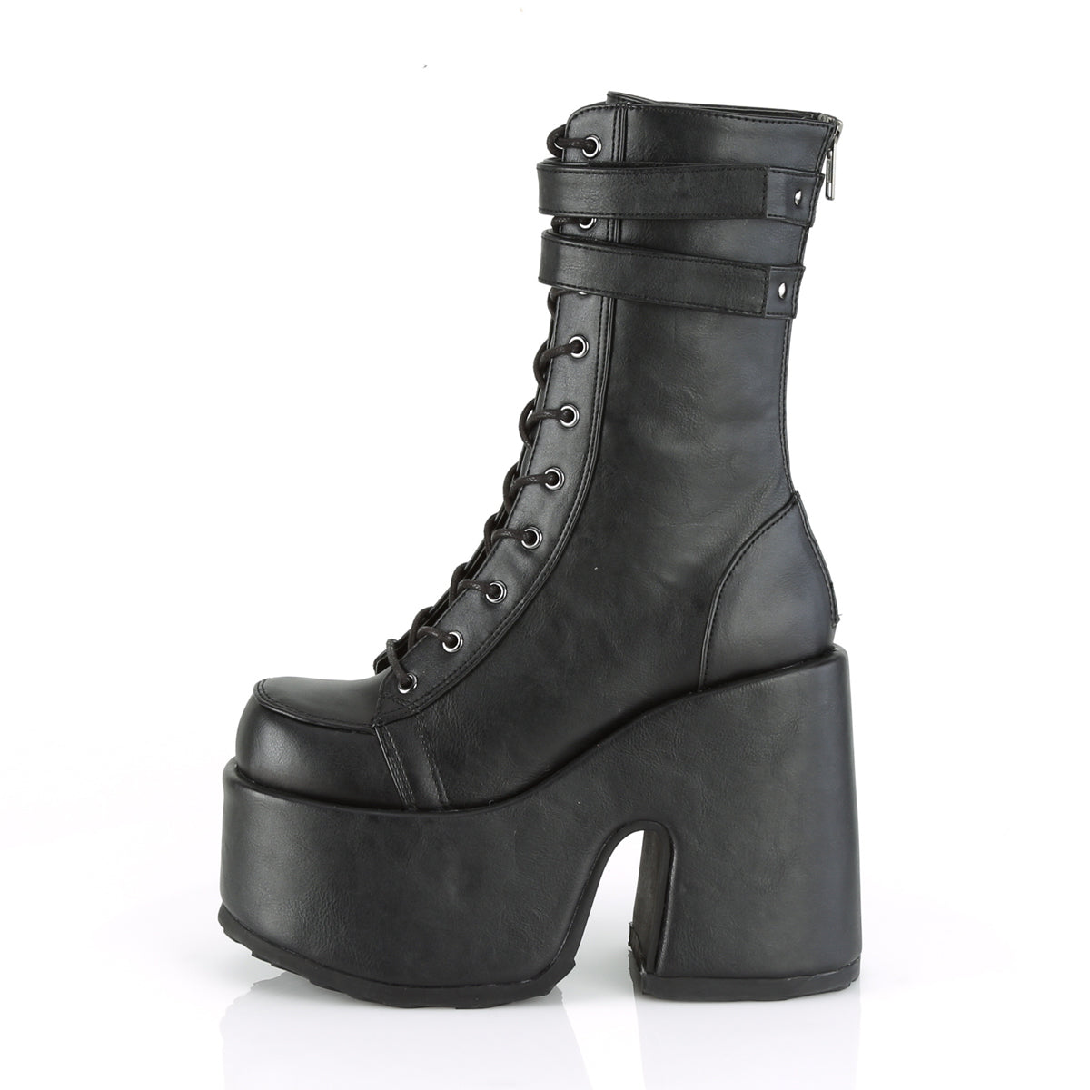 DemoniaCult Frauenstiefel CAMEL-250 BLK Vegan Leder