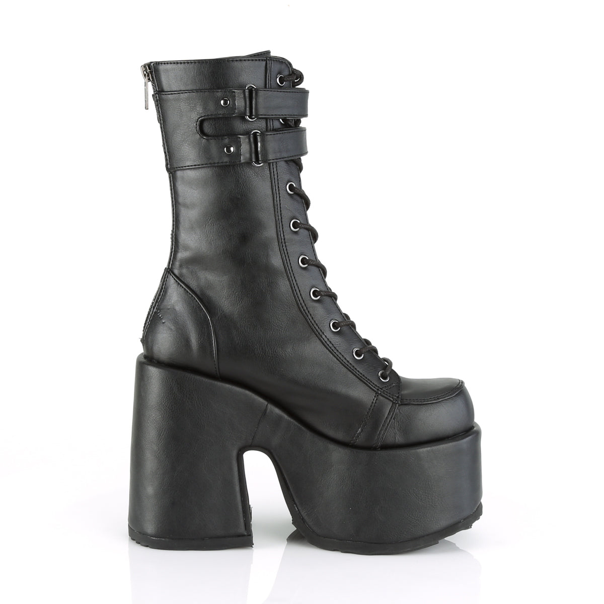 DemoniaCult Frauenstiefel CAMEL-250 BLK Vegan Leder