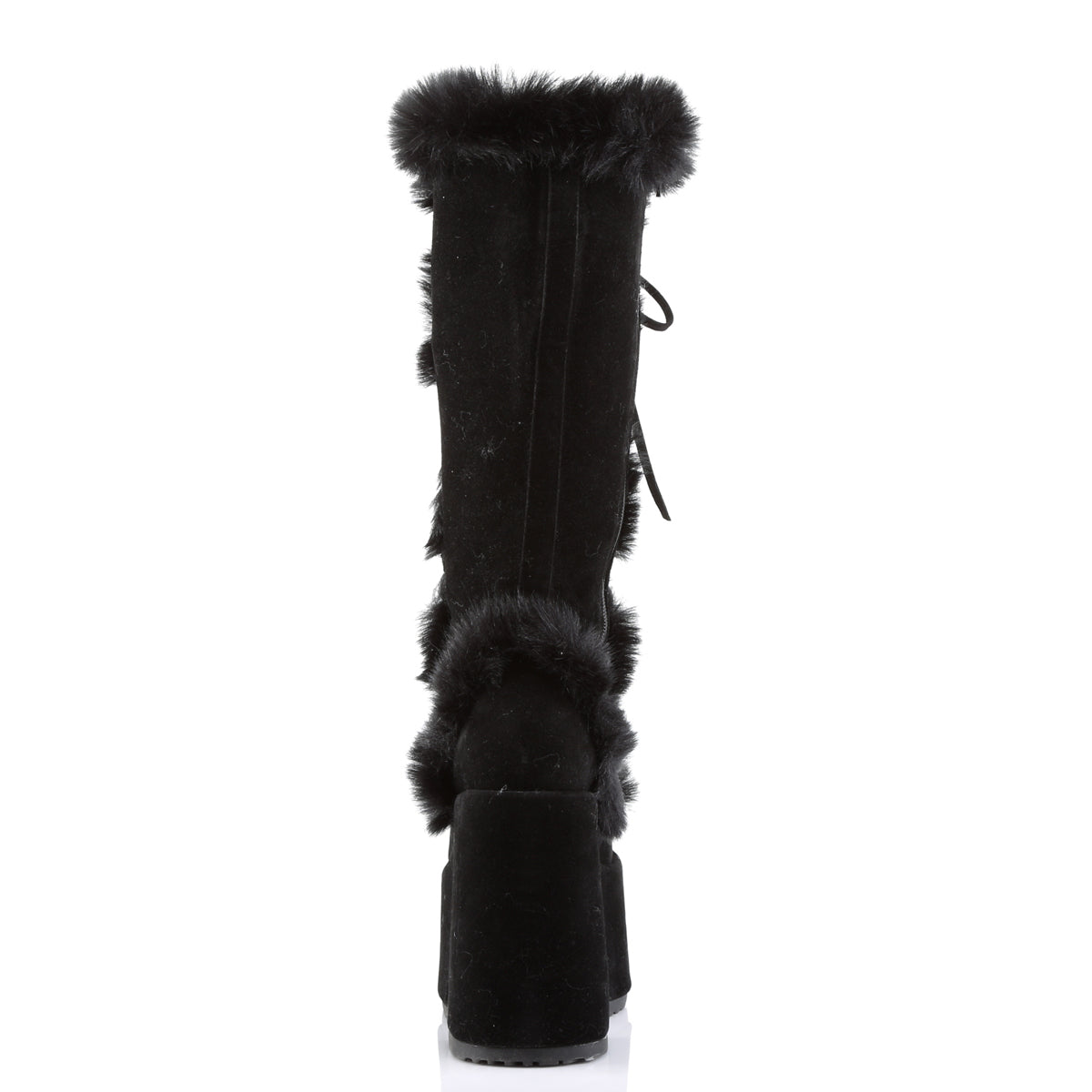 DemoniaCult Frauenstiefel CAMEL-311 BLK Vegan Wildleder