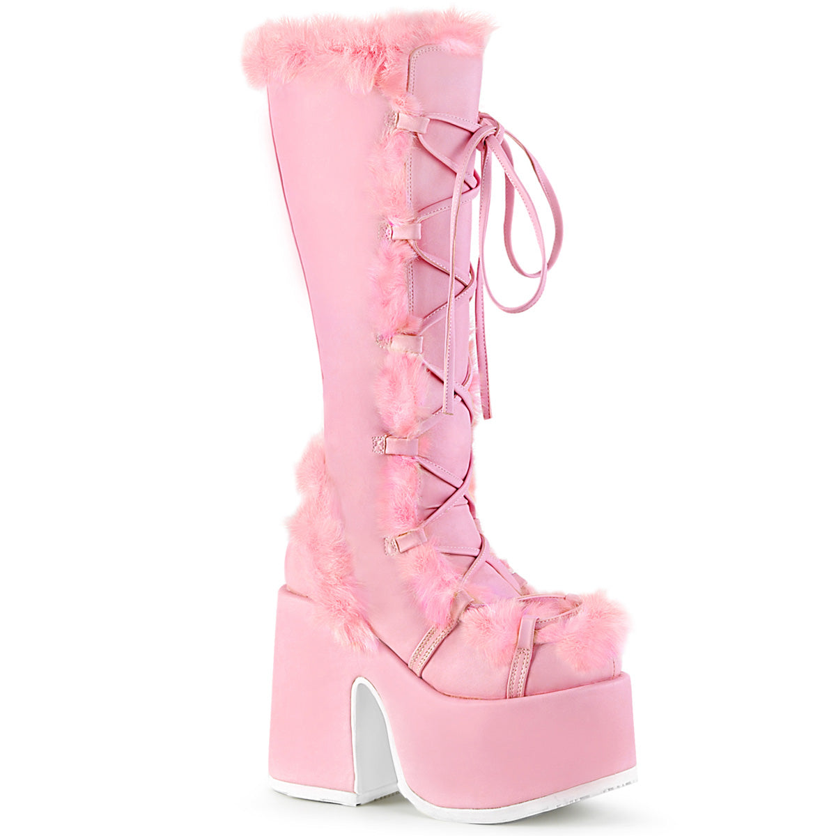 DemoniaCult Stiefel CAMEL-311 Pastellrosa veganes Leder