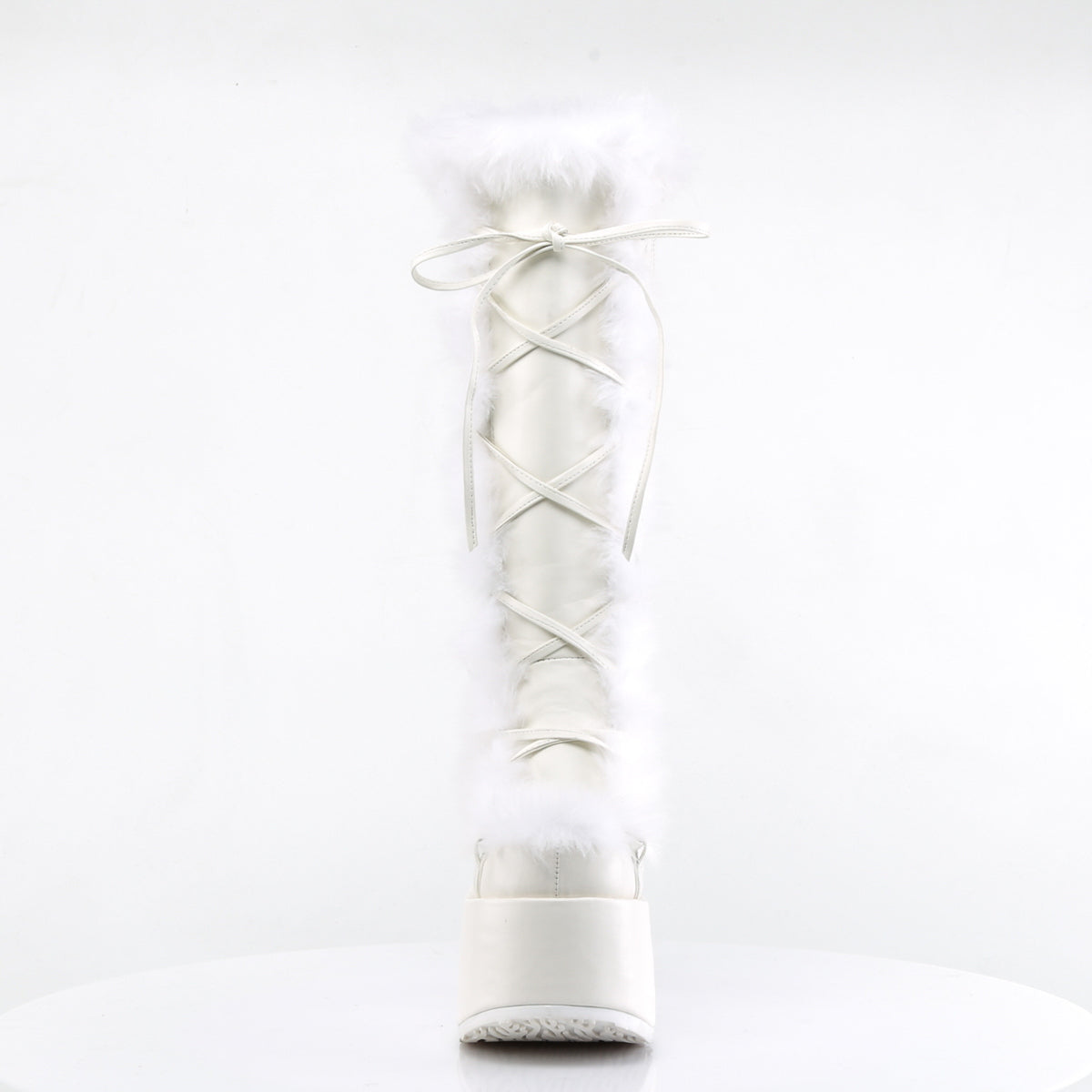 DemoniaCult Frauenstiefel CAMEL-311 WHT Veganer Leder