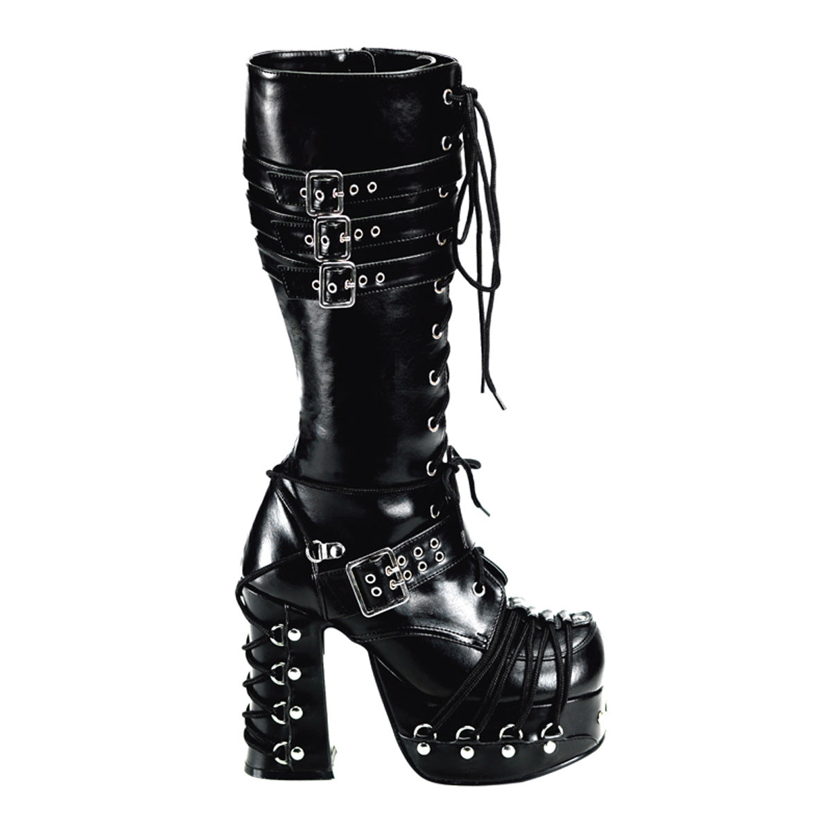 DemoniaCult Frauenstiefel CHARADE-206 BLK Vegan Leder