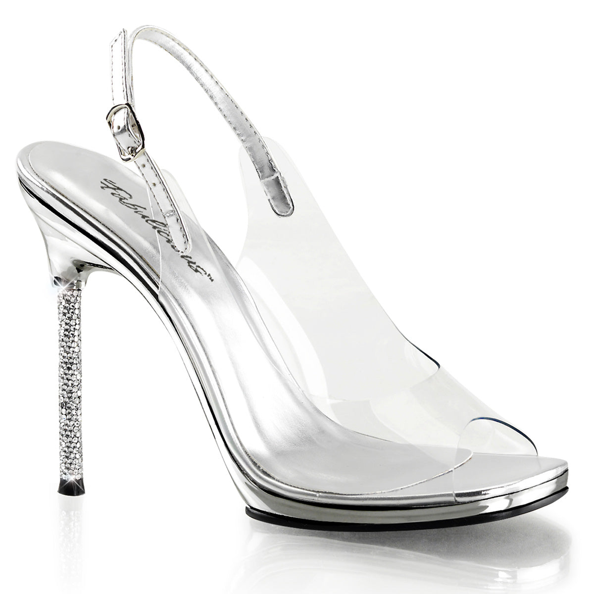Fabulicious Damen Sandalen CHIC-18 CLR-SLV PU / SLV-Chrom