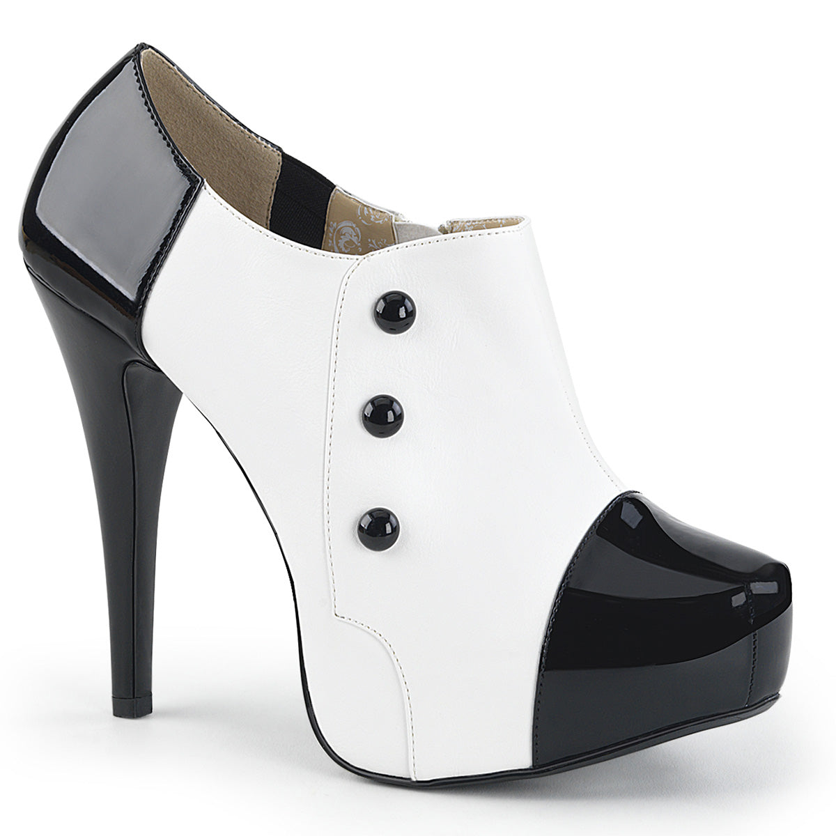 Pleaser Pink Label Frauenpumpen CHLOE-11 BLK-WHT