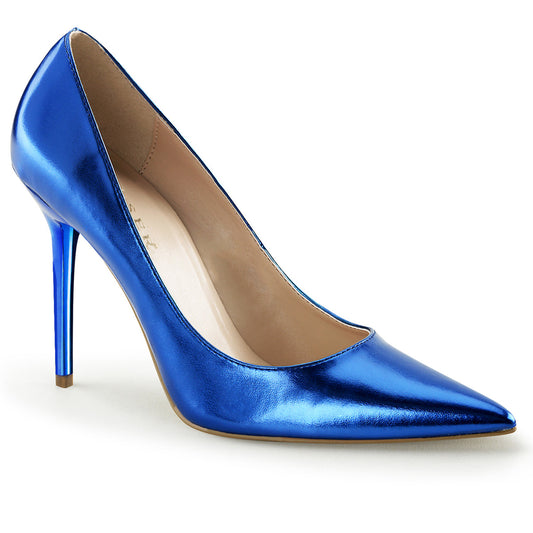 Pleaser Frauenpumpen CLASSIQUE-20 blau metallic pu