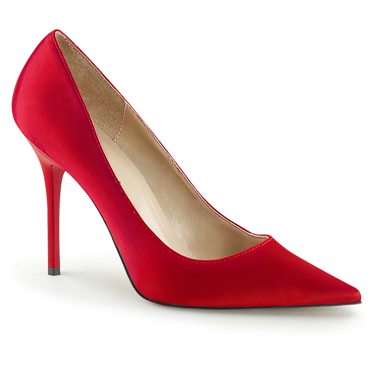 Pleaser Frauenpumpen CLASSIQUE-20 rot satin.