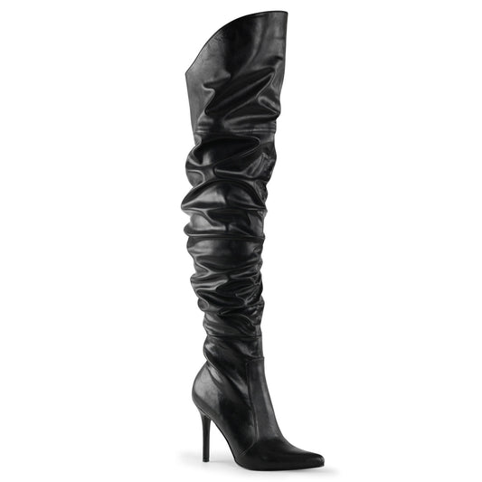 Pleaser Womens Boots. CLASSIQUE-3011 BLK FAUX Leder
