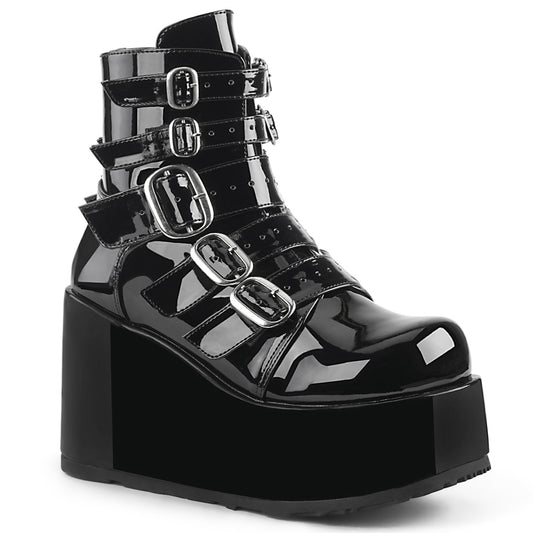 DemoniaCult Damenknöchelstiefel CONCORD-57 Blk Pat