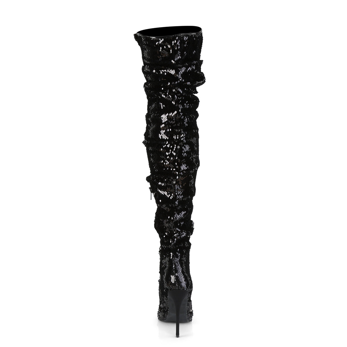 Pleaser Womens Boots. COURTLY-3011 BLK-Pailletten