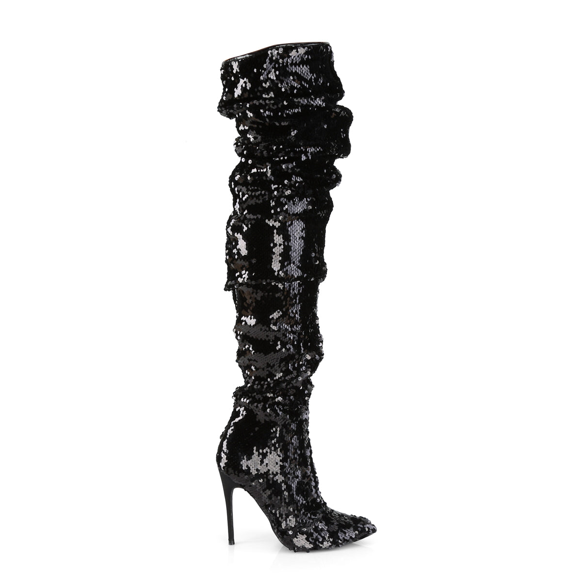 Pleaser Womens Boots. COURTLY-3011 BLK-Pailletten