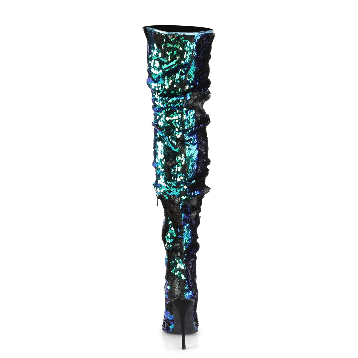 Pleaser Womens Boots. COURTLY-3011 Grüne irisierende Pailletten