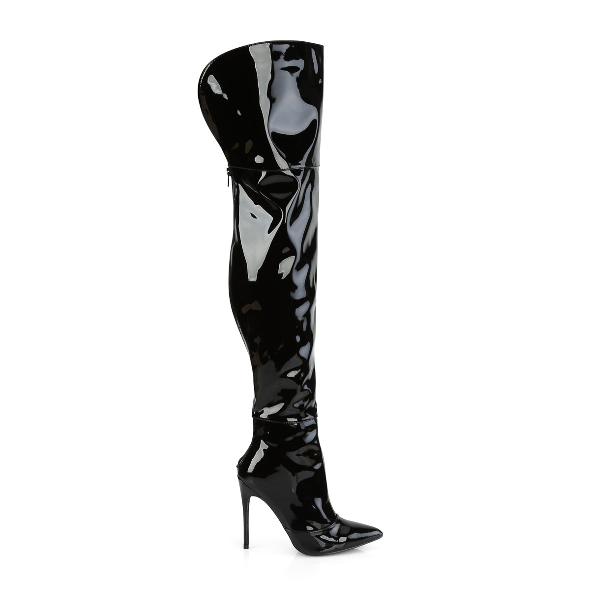 Pleaser Womens Boots. COURTLY-3012 BLK-Patent