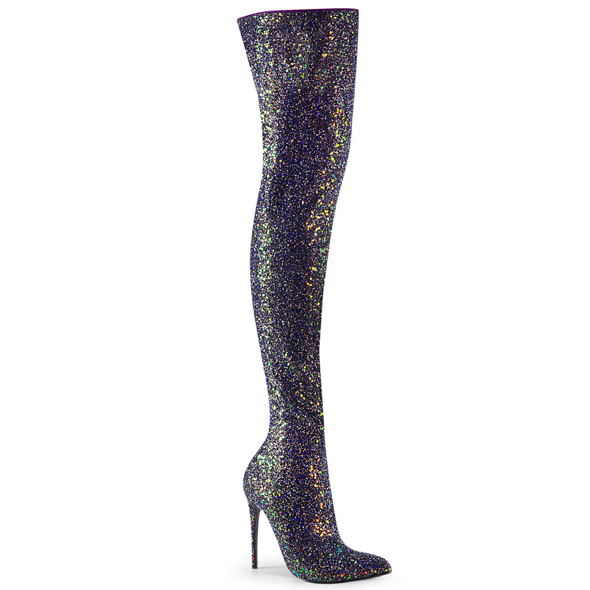 Pleaser Womens Boots. COURTLY-3015 BLK Multi Glitter