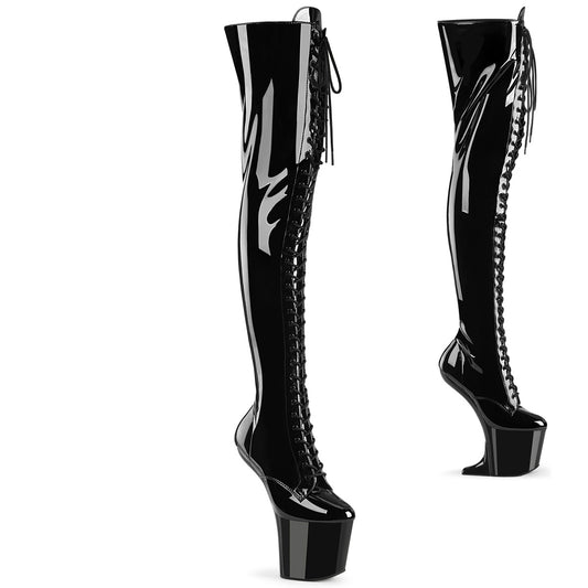 Pleaser  Stiefel CRAZE-3023 BLK PAT/BLK