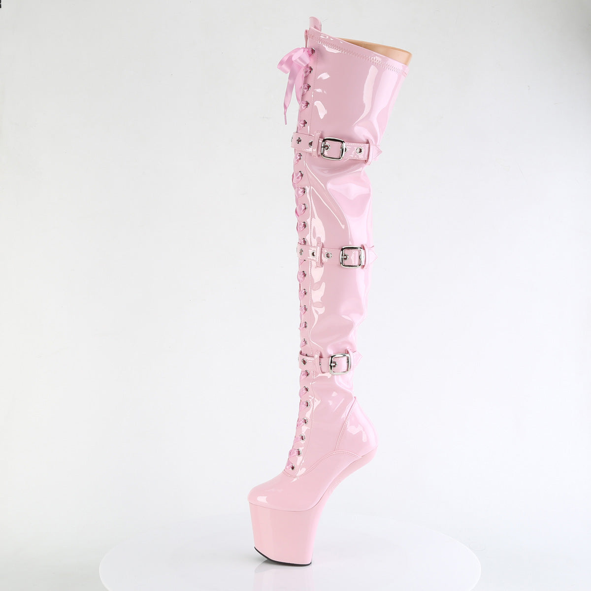 Pleaser Stiefel CRAZE-3028 B. Pink Str. Pat/b. Rosa
