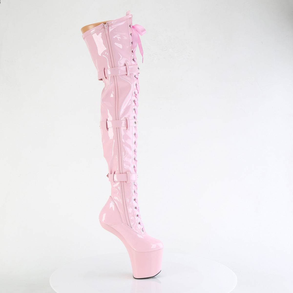 Pleaser Stiefel CRAZE-3028 B. Pink Str. Pat/b. Rosa