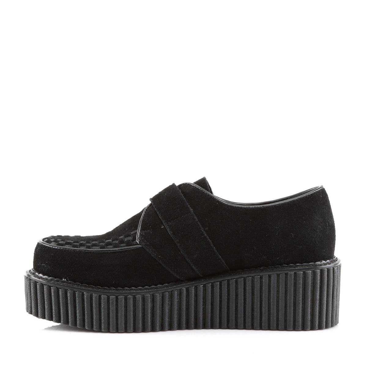 DemoniaCult Womens Low Shoe CREEPER-118 Blk Vegan Suede