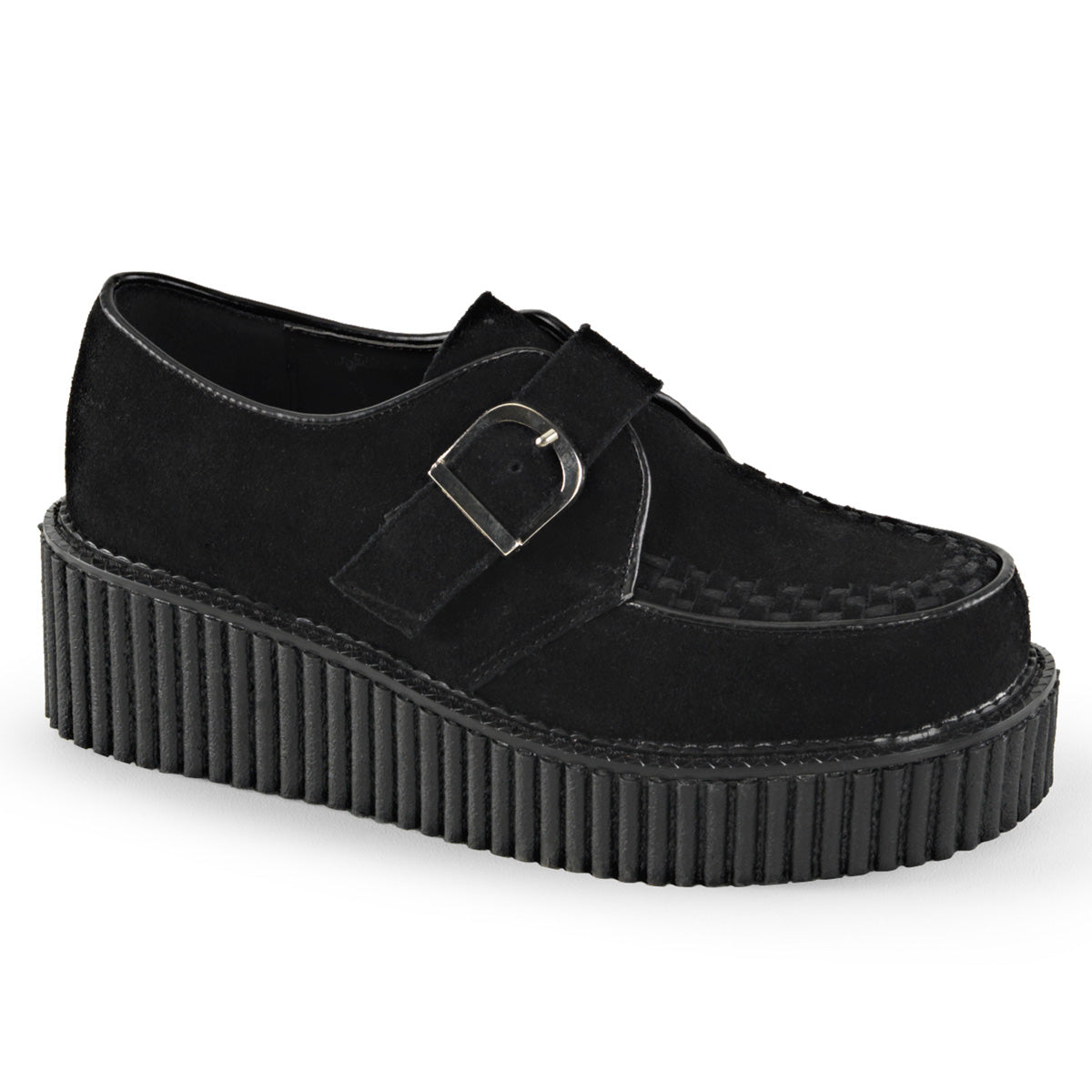DemoniaCult Womens Low Shoe CREEPER-118 Blk Vegan Suede