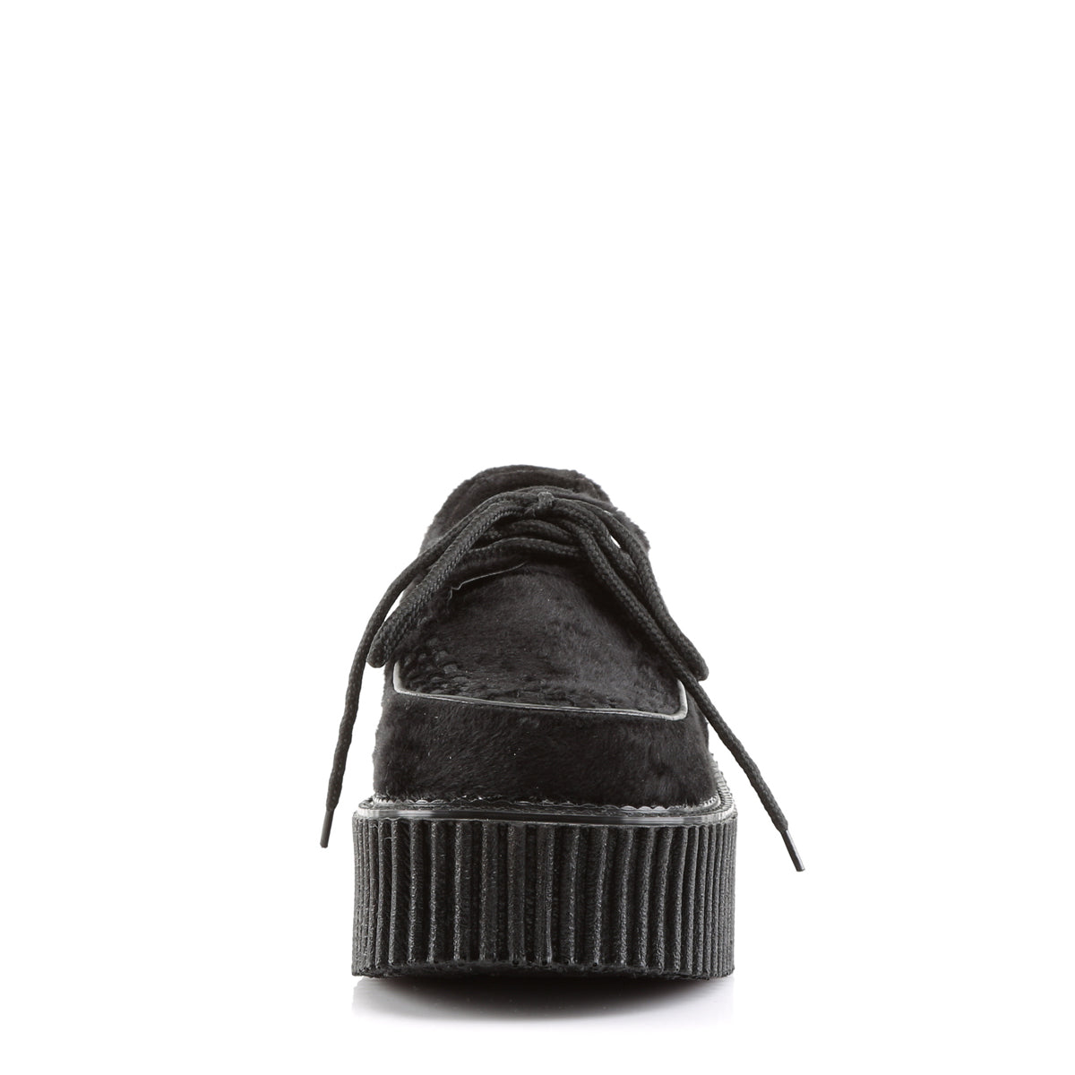 DemoniaCult Damen -Niederschuh CREEPER-202 BLK Fell