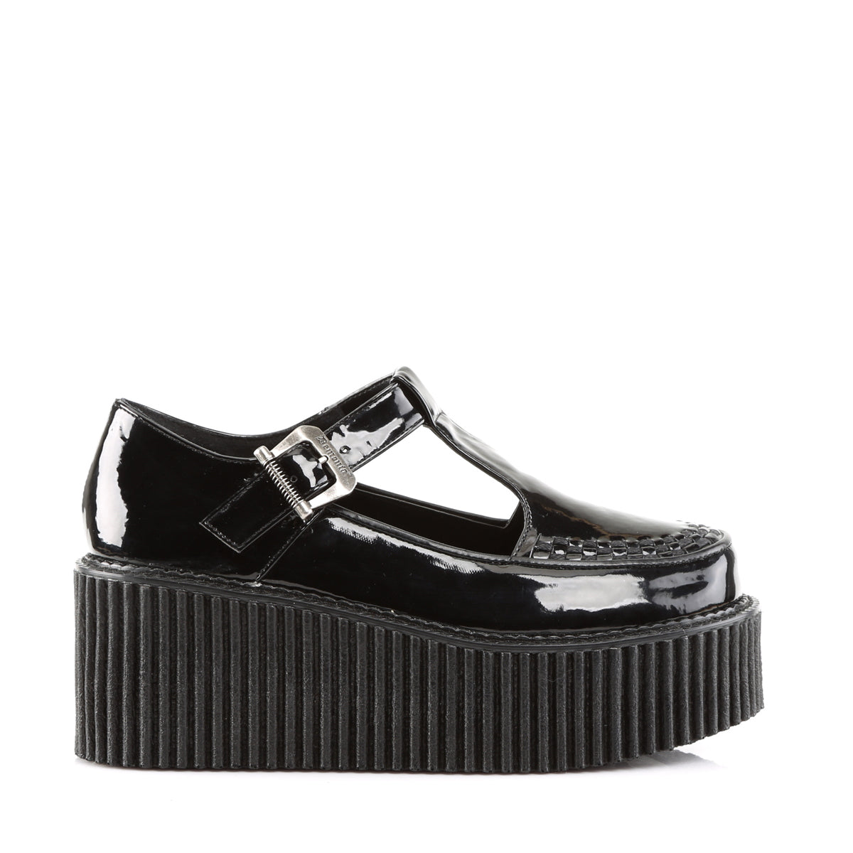 DemoniaCult Damen -Niederschuh CREEPER-214 blk pat