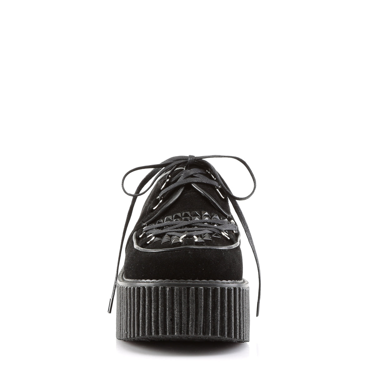 DemoniaCult Damen -Niederschuh CREEPER-216 BLK Veganer Wildleder