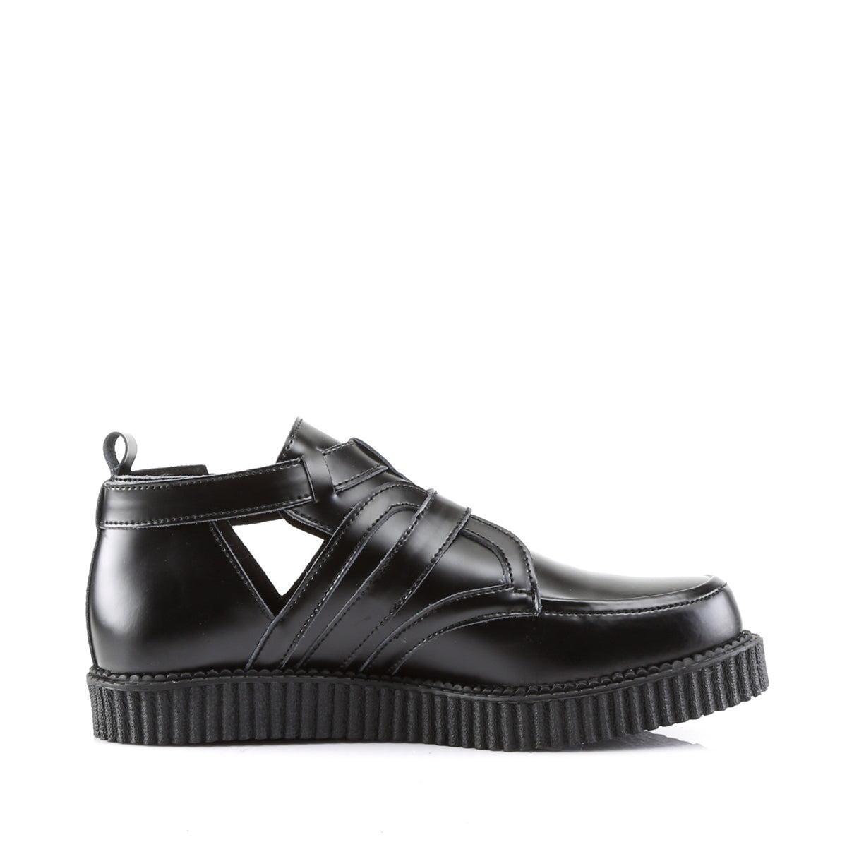 DemoniaCult Herren -Niederschuh CREEPER-615 BLK Leder