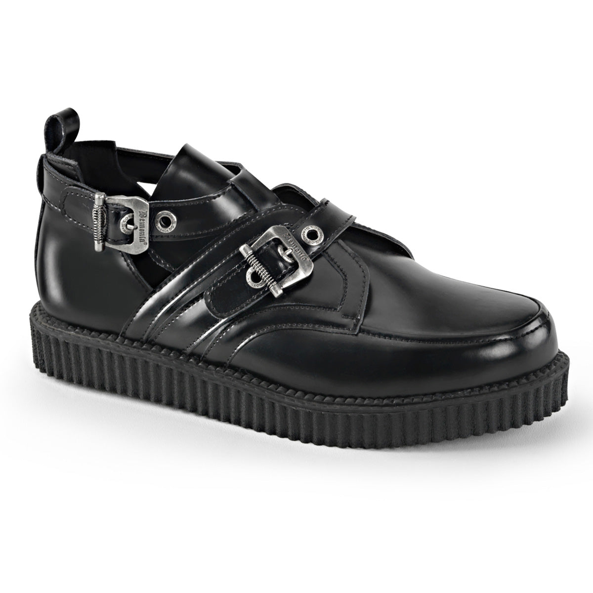 DemoniaCult Herren -Niederschuh CREEPER-615 BLK Leder