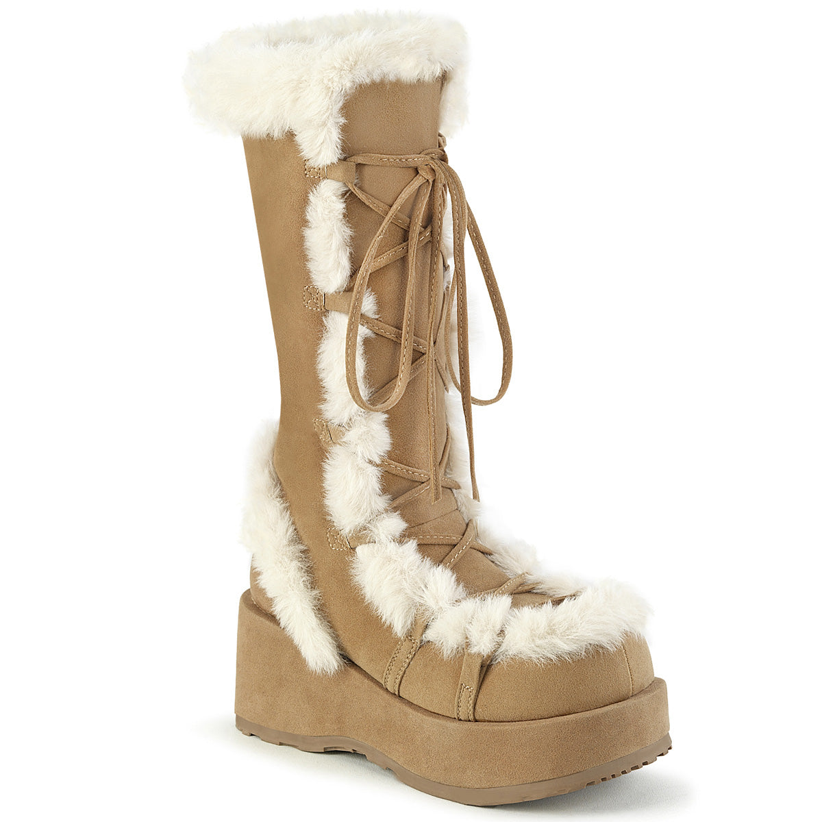 DemoniaCult Cubby-311 Camel Veganer Wildleder