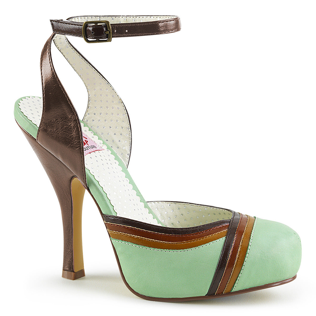 Pin Up Couture Frauenpumpen CUTIEPIE-01 Mint Multi-Faux-Leder