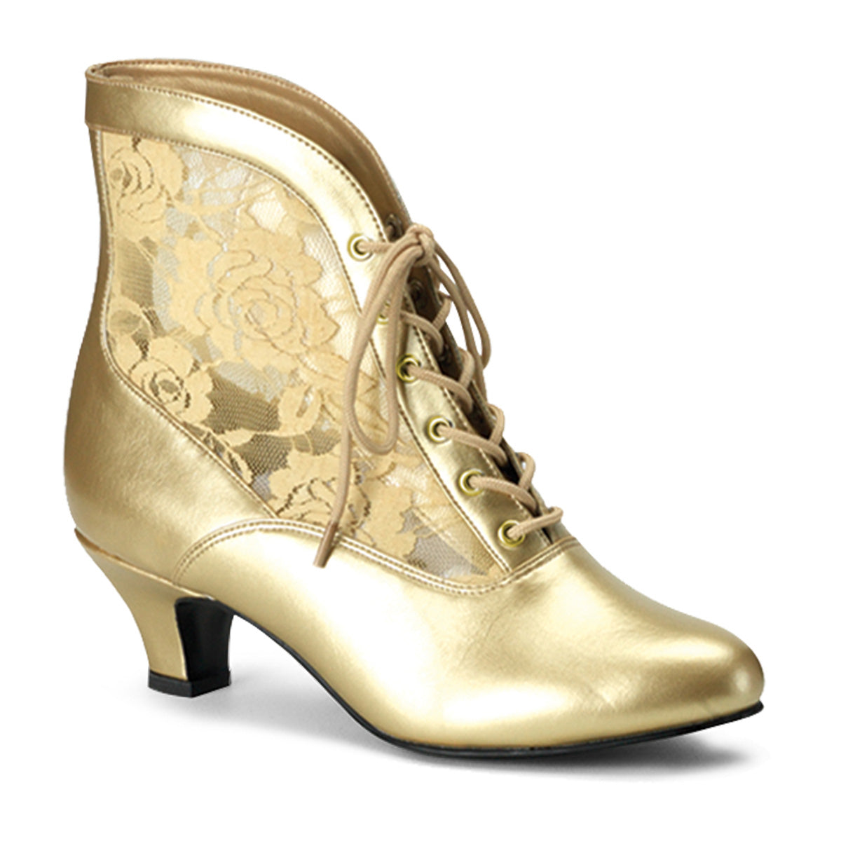 Funtasma Damen Knöchelstiefel DAME-05 Gold PU-Spitze