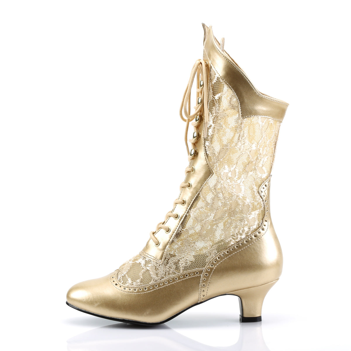 Funtasma Damen Knöchelstiefel DAME-115 Gold PU-Spitze