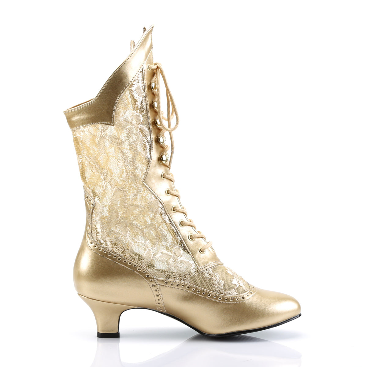 Funtasma Damen Knöchelstiefel DAME-115 Gold PU-Spitze