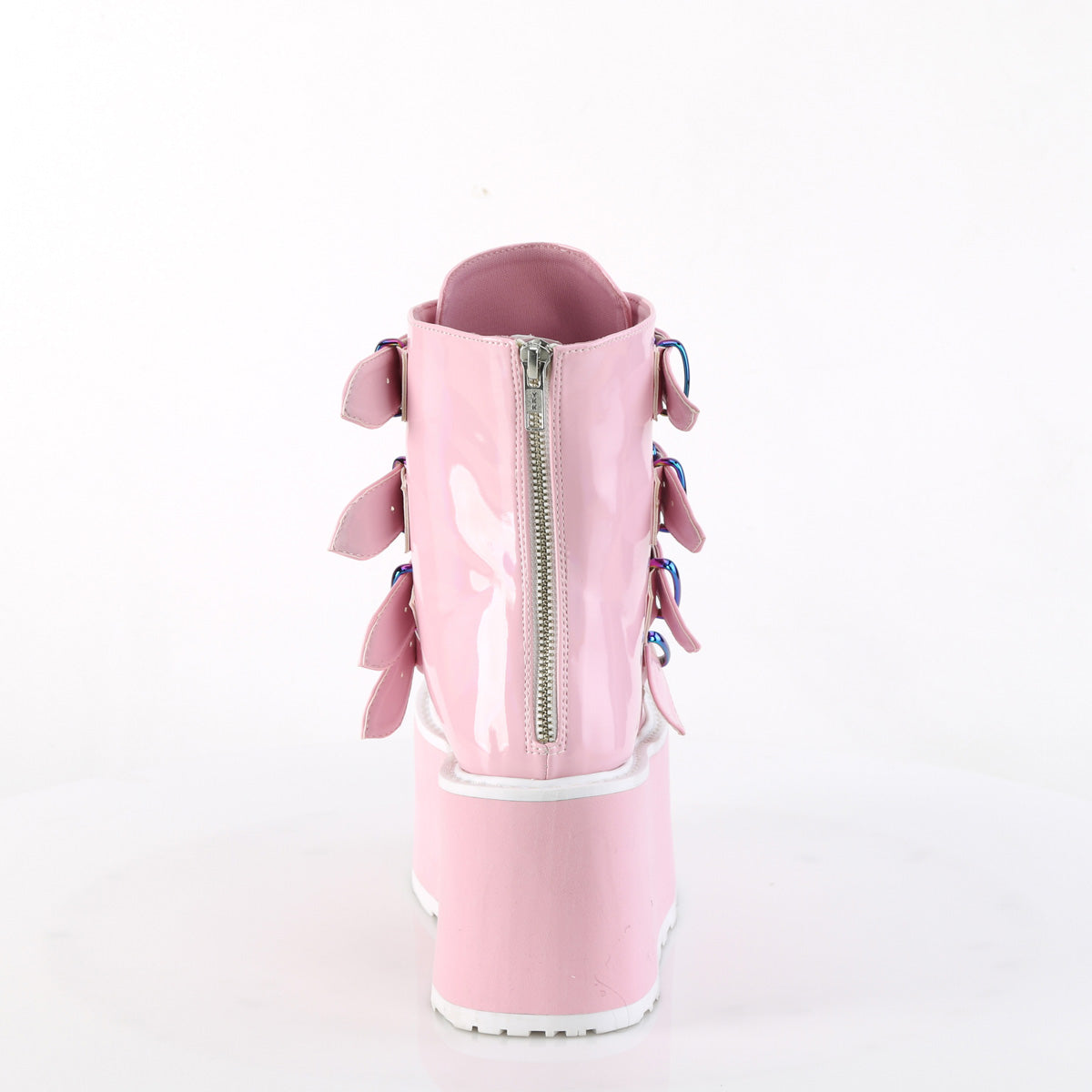 DemoniaCult Stiefeletten DAMNED-105 B. Pink Holo Pat