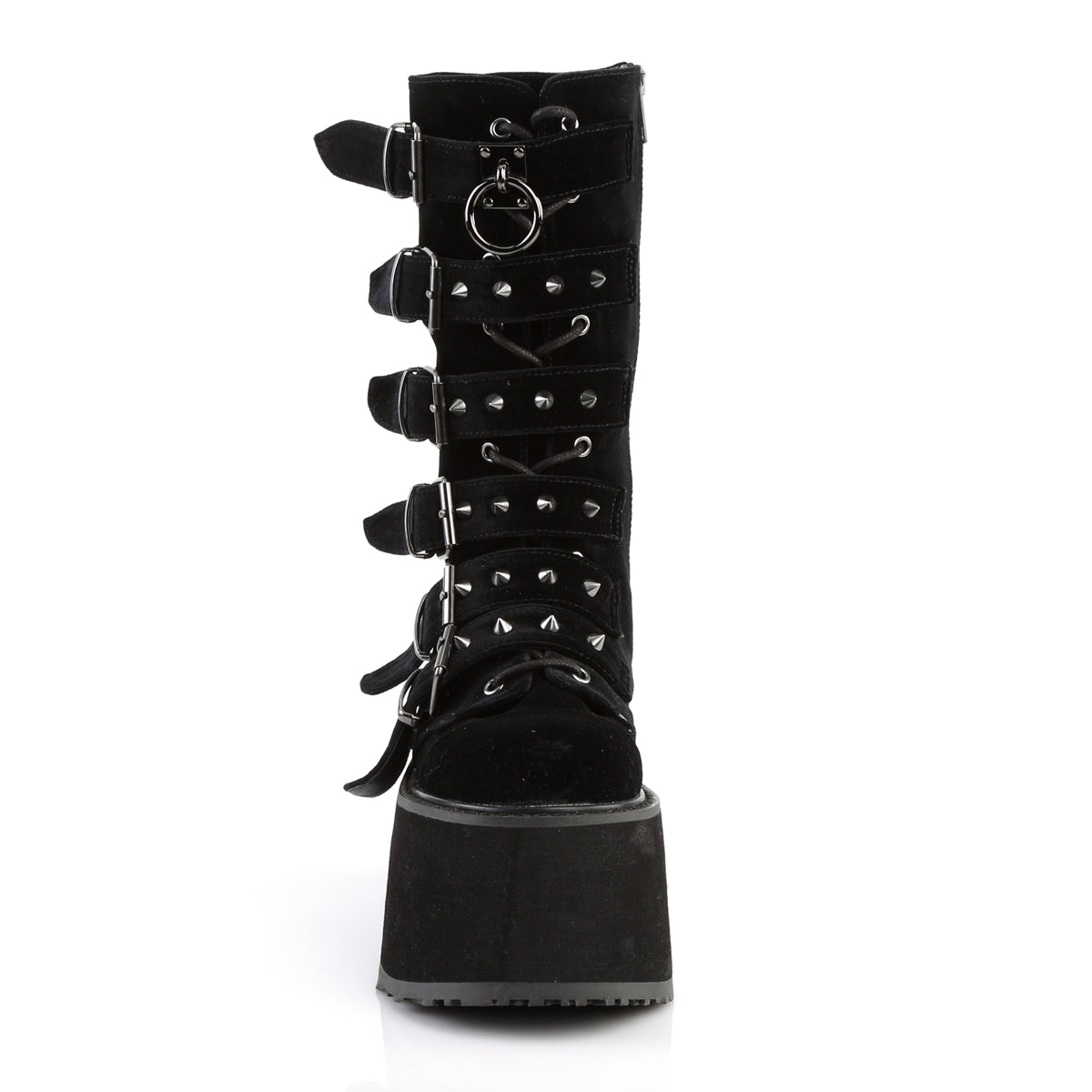 DemoniaCult Frauenstiefel DAMNED-225 BLK Velvet